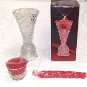 Vintage Avon Fostoria “Heart & Diamond” Convertible Candlestick